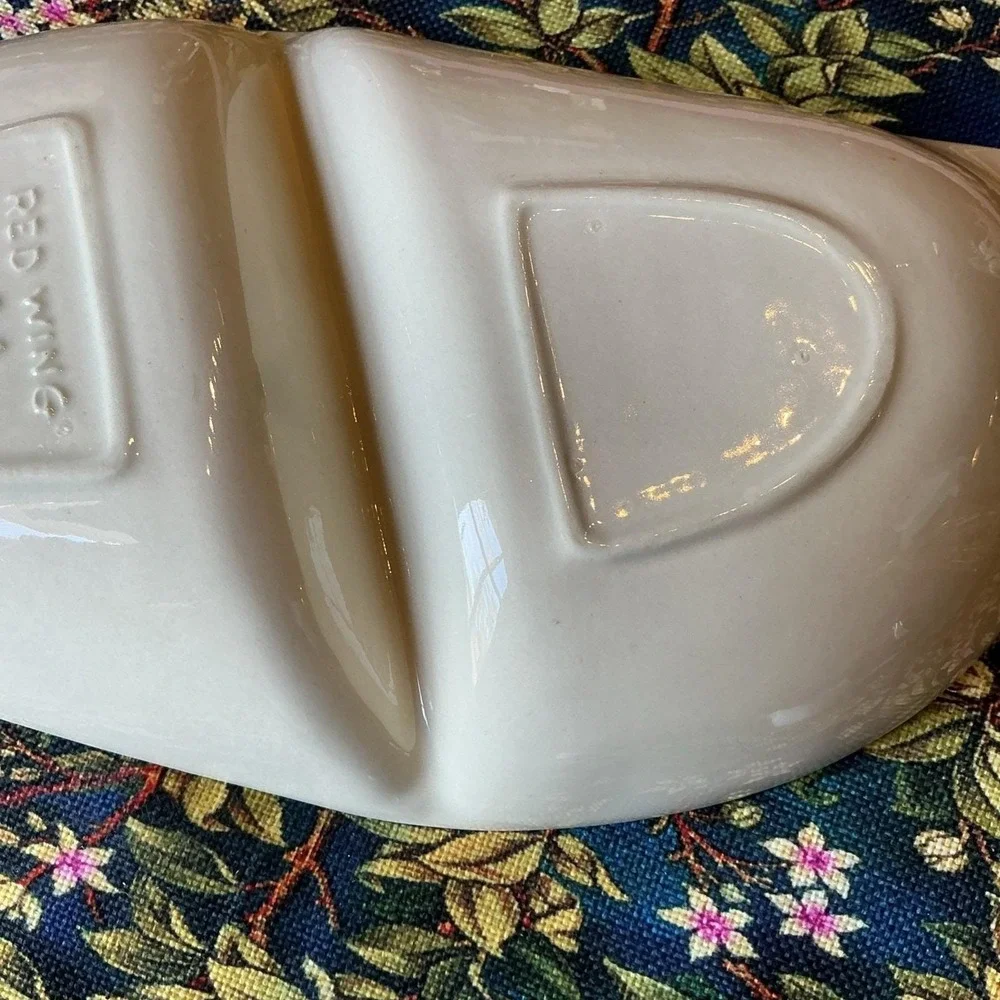 Vintage Red Wing USA Pottery Capistrano Swallow Birds Divided Serving Dish 14